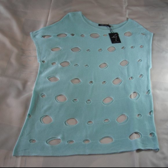 GABBY ISABELLA Women's Top  SIZE- L,XL Surf Blue TOP KNIT 100% Viscose - Picture 4 of 16